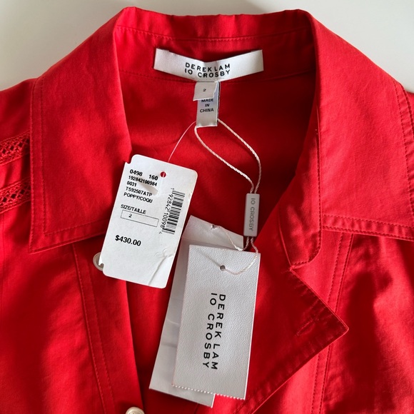 Derek Lam 10 Crosby Santina Mini Sleeveless Ruched Poplin Shirtdress - Picture 10 of 16